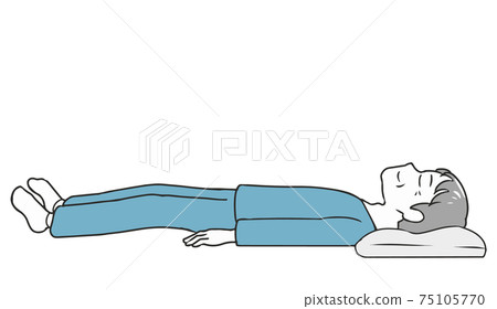 Elderly man right next to sleeping 75105770