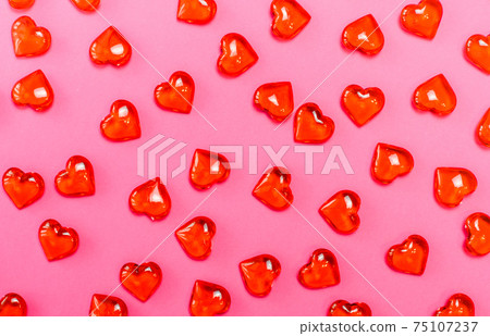 Red heart background, Valentines day. Wedding or valentine's day concept. 75107237