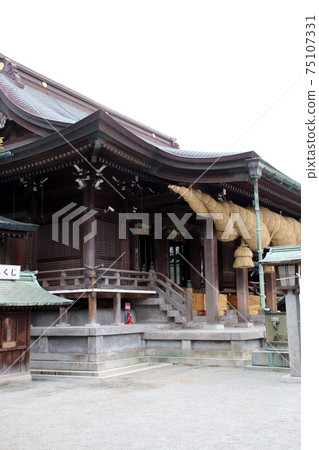 Miyajidake Shrine worship hall in Fukutsu City Miyajidake Shrine worship hall in Fukutsu City 75107331