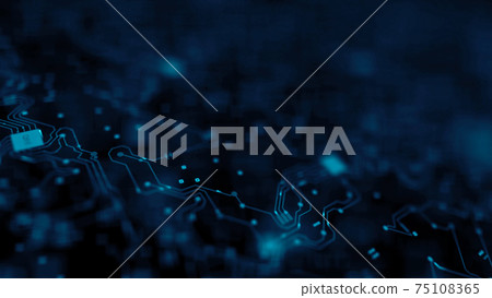 3d rendered illustration of Blue Digital Electronic Circuit Board 3d rendered illustration of Blue Digital Electronic Circuit Board 75108365