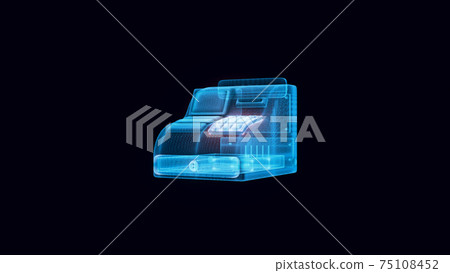 3d rendered illustration of Cash register hologram 3d rendered illustration of Cash register hologram 75108452