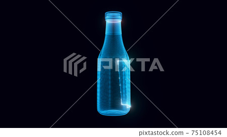 3d rendered illustration of Empty Ketchup Bottle hologram 3d rendered illustration of Empty Ketchup Bottle hologram 75108454