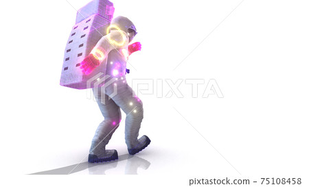 3d rendered illustration of dancing astronaut in white background 3d rendered illustration of dancing astronaut in white background 75108458
