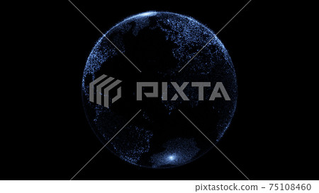3d rendered illustration of earth globe hologram 3d rendered illustration of earth globe hologram 75108460