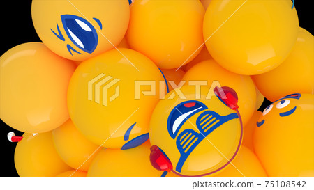 3d rendered illustration of Multiple 3d Emoticons 3d rendered illustration of Multiple 3d Emoticons 75108542