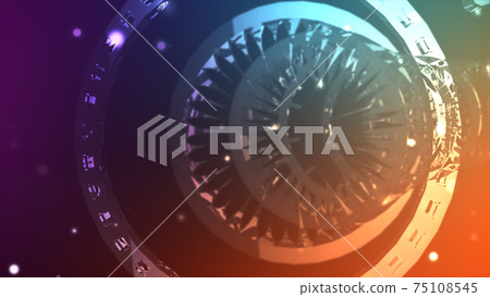 3d rendered illustration of Colorful Cyber Hologram Tunnel HUD 3d rendered illustration of Colorful Cyber Hologram Tunnel HUD 75108545