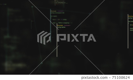 3d rendered illustration of digital hacker program coding cyber screen 75108624