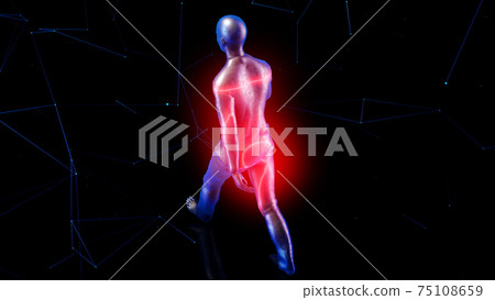 3d rendered illustration of 3D Scanning Of Walking Human 3d rendered illustration of 3D Scanning Of Walking Human 75108659