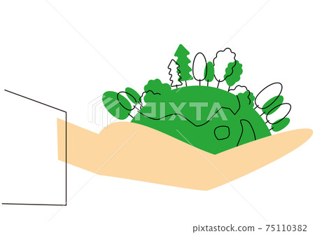 SDGs: Image illustration of Goal 15 "Let's protect the richness of the land". 75110382