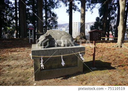 Morioka Tenmangu's cow, a tourist attraction in the castle town of Morioka 75110519