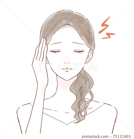 Woman suffering from headache Woman suffering from headache 75111903