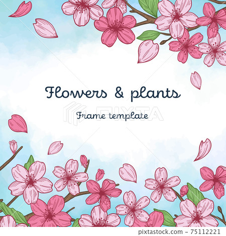 櫻花框架模板 75112221