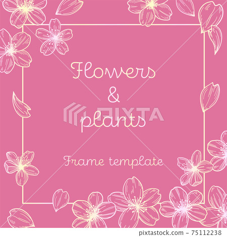 Cherry blossom frame template 75112238