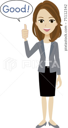 Illustration of a business woman giving a good sign 75112342