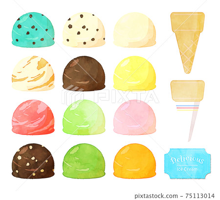 Watercolor style illustration of ice cream 75113014