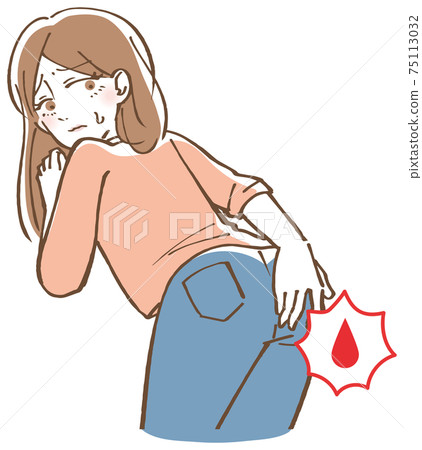 屁股血的女性插畫 75113032