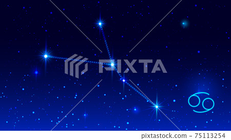 Cancer the Crab constellation in night sky zodiac sign Cancer the Crab constellation in night sky zodiac sign 75113254