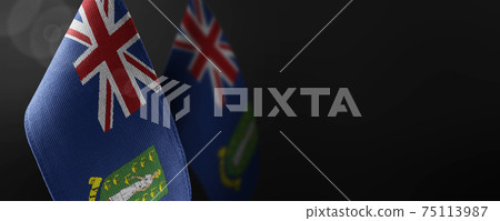Small national flags of the British Virgin Islands on a dark background Small national flags of the British Virgin Islands on a dark background 75113987