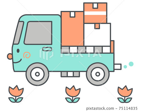 Moving, transportation image truck illustration 75114835