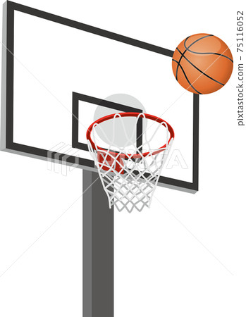 Image illustration of basketball and goal 75116052