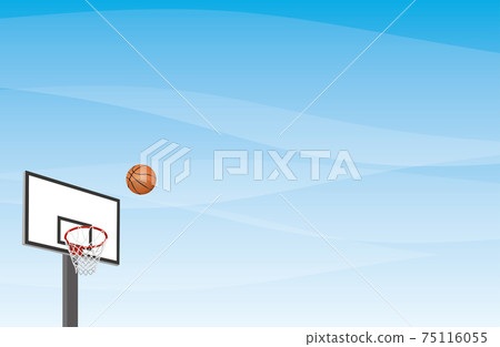 Image illustration of basketball and goal (blue sky) 75116055