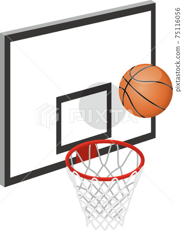 Image illustration of basketball and goal Image illustration of basketball and goal 75116056