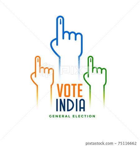 hand with voting sign for election 75116662