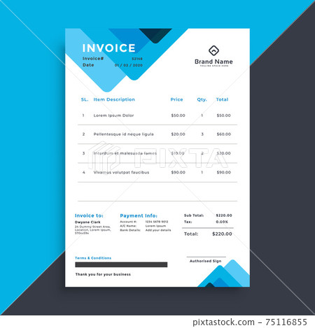 professional blue creaive business invoice template professional blue creaive business invoice template 75116855