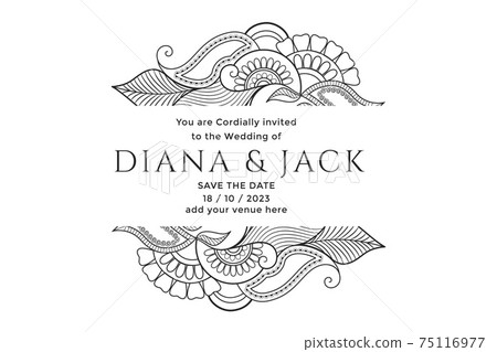 mehndi floral decoration wedding card design mehndi floral decoration wedding card design 75116977