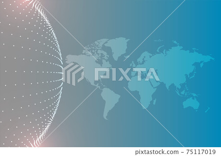 world map with circular particles background 75117019