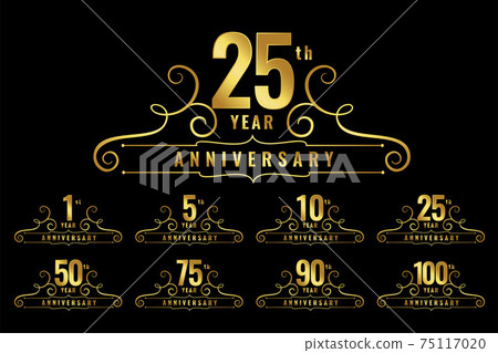 premium anniversary logotype emblem set 75117020