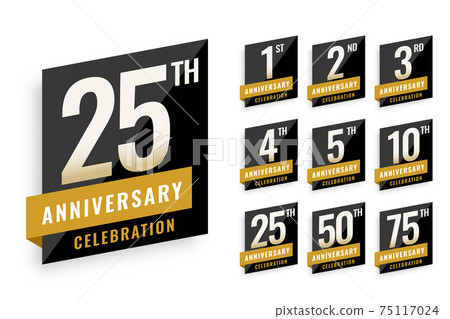 anniversary logotype labels set design 75117024