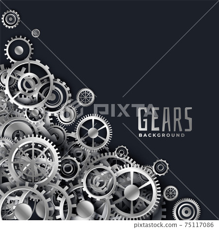 realistic 3d metallic gears background - Stock Illustration [75117086 ...