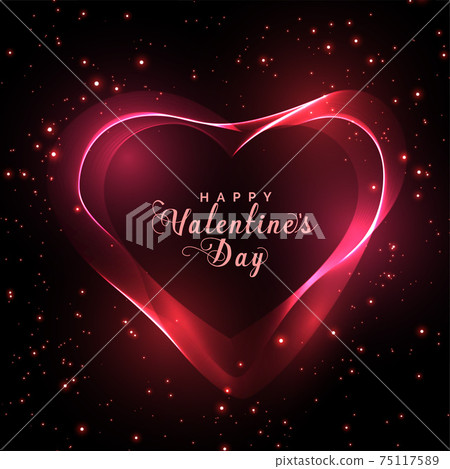 shiny heart design with sparkles background 75117589