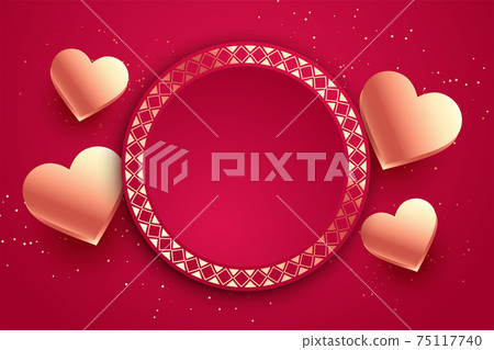 love hearts valentines day card with text space - Stock Illustration ...
