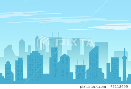 Stacked City Building Cityscape Skyline... - Stock Illustration ...