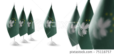 Set of Macao national flags on a white background 75118757