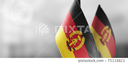 Patch of the national flag of the GDR on a white t-shirt Patch of the national flag of the GDR on a white t-shirt 75118821
