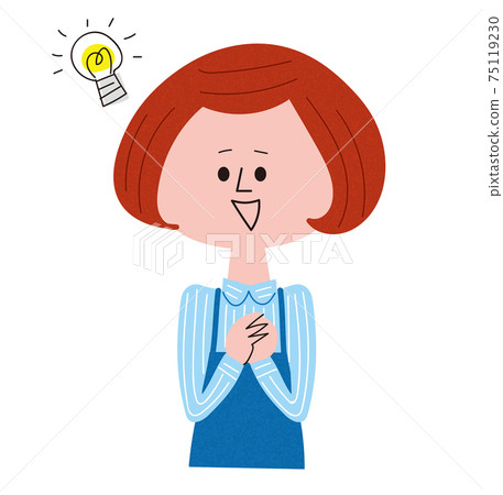 A smiling woman in an apron - Stock Illustration [75119230] - PIXTA
