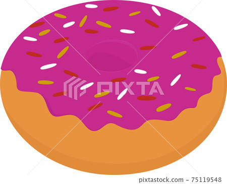 Sweet donut with pink glaze and many decorative... - Stock Illustration ...