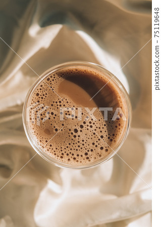 Cup of latte cappuccino. Morning coffee aesthetics vibes. Breakfast. Cup of latte cappuccino. Morning coffee aesthetics vibes. Breakfast. 75119648