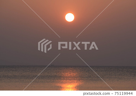 Beautiful colorful sky sunset Burning over the sea at twilight times 75119944