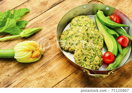 Vegetable cutlets in plate Vegetable cutlets in plate 75120867