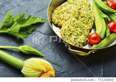 Vegetable zucchini cutlets Vegetable zucchini cutlets 75120869