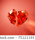Illustration of a crushed jewel heart 75121193