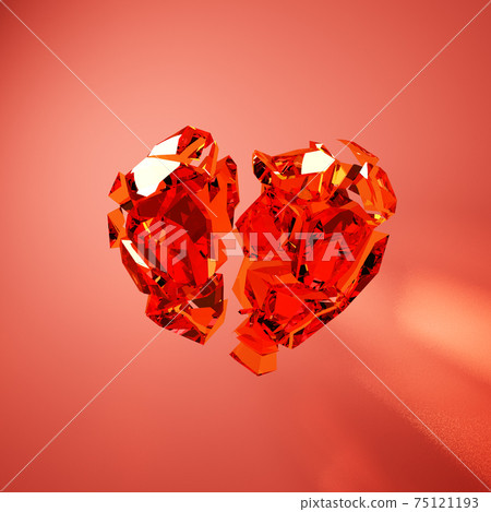 Illustration of a crushed jewel heart Illustration of a crushed jewel heart 75121193