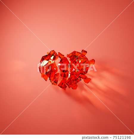 Illustration of a crushed jewel heart Illustration of a crushed jewel heart 75121198