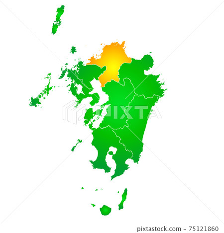 福岡縣和九州地圖 75121860