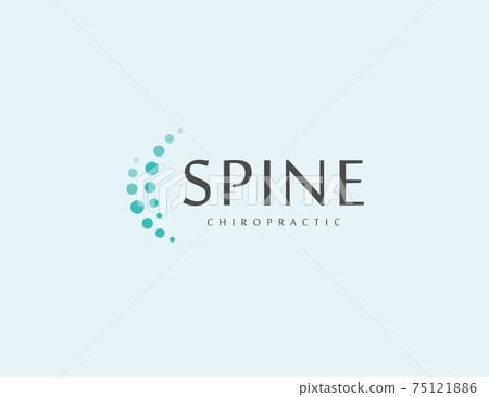 Back health clinic, spine logo concept, abstract dots minimalist logo design, vector illustration 75121886