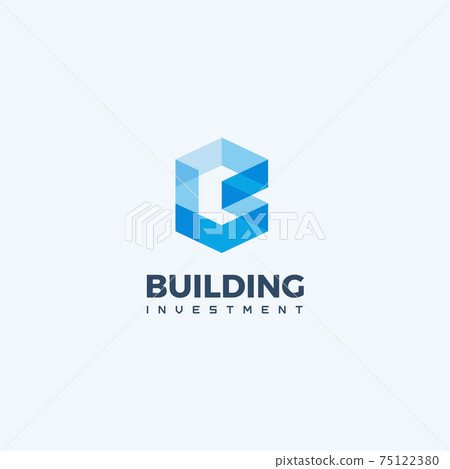 Blue geometric logo, construction company providing services for interior, buildings and structures design, logo template, vector illustration. Blue geometric logo, construction company providing services for interior, buildings and structures design, logo template, vector illustration. 75122380
